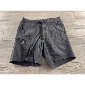 Ibex Mens Outdoor Hiking Shorts Gray Large Adjustable Belt Zipper Pockets L